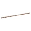 Long metal electrical busbar with copper conductors and orange clamps along its length, angled across the image.