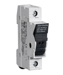 Allen-Bradley 1492-FB1M30-L single-pole circuit breaker, 30A at 600V, side view with black toggle
