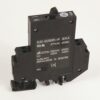 Black high‑power electrical relay module with front label showing 277VAC and 65VDC ratings and mounting holes on the body.
