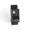 Double-pole miniature circuit breaker rated at 4 A with AB logo and toggle switches in the off position