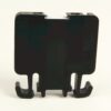 Black plastic wall-mount bracket with two curved hooks at the bottom, viewed from the back.