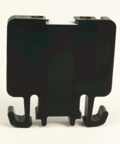 Black plastic wall-mount bracket with two curved hooks at the bottom, viewed from the back.