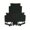 Back view of a black modular electrical connector housing with side mounting clips.