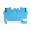 Blue modular electrical terminal block with two end connectors and center adjustment knob, labeled AB 1492-L2.