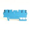 Blue modular terminal block component on a white background, used for electrical connections.