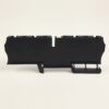 Black plastic module with mounting brackets, photographed on a white background (electrical component).