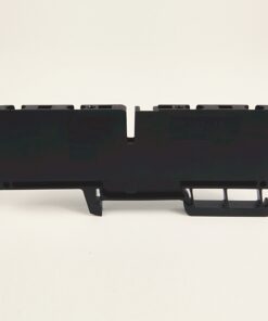 Black plastic module with mounting brackets, photographed on a white background (electrical component).