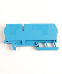 Blue ABB 492-L4T electrical module with bottom terminal slots for wiring in a control panel