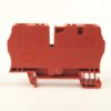 Red plastic industrial electrical module with 'A-B 1492-L6' label and side-mounted terminal connections