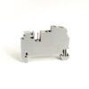 Gray A-B 1492-LC3 terminal block with a copper wire inserted, used for 250V wiring up to 25 mm²