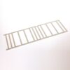 Metal slotted rack frame with evenly spaced vertical bars, likely an appliance rack component.