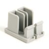 Light gray LEGO-style plastic part with three vertical panels forming slots on a rectangular base.