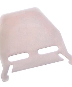 Translucent plastic windscreen/deflector with two horizontal slots and curved mounting hooks at the bottom corners