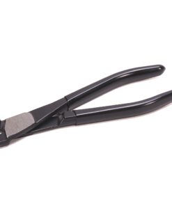 Diagonal cutting pliers (wire cutters) with black handles on a white background.