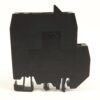 Black ABB fuse holder block with multiple metal terminals at the bottom, a compact electrical accessory for mounting and wiring a fuse service.