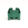 Green 2-position terminal block with two screw terminals, labeled 1492-W16S, used for electrical wiring