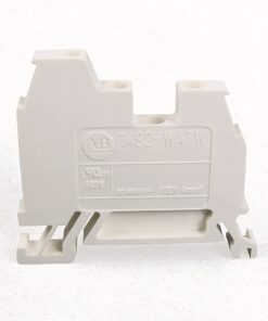 White modular electrical terminal block with screwless clamps, labeled AB 1492-W4TW.