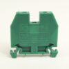 Green industrial terminal block module labeled '1492-W6' with mounting clips at the bottom, viewed from the front.