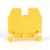 Allen-Bradley 1492-W6 yellow insulating terminal block with mounting clips.