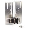 Double-pole contactor with metal mounting plate and two black terminal blocks; screws nearby for wiring.