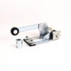 Manual lever clamp with a roller tip and metal base, shown with loose spacers on white background, for context as a hardware tool.