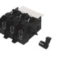 Three-pole electrical contactor module with a removable terminal clip accessory