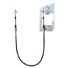 Two-part RF antenna assembly: a vertical rod on the left and a wall-mount bracket with coax on the right connected by a cable.
