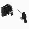 Industrial three-pole switch assembly with a lever actuator and mounting brackets