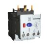 Electrical contactor/relay module with red stop button, blue reset button, dial indicator, and multiple numbered terminals (95–98) for high-current switching.