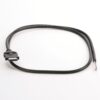 Black data cable with a rectangular drive connector on one end and exposed red, white, and blue wires on the other, looped on a white background.
