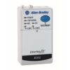 Allen-Bradley EtherNet/IP E300 control module with a blue Test/Reset button.