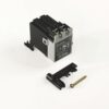 Industrial relay module with mounting clip and screw