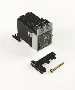 Industrial relay module with mounting clip and screw