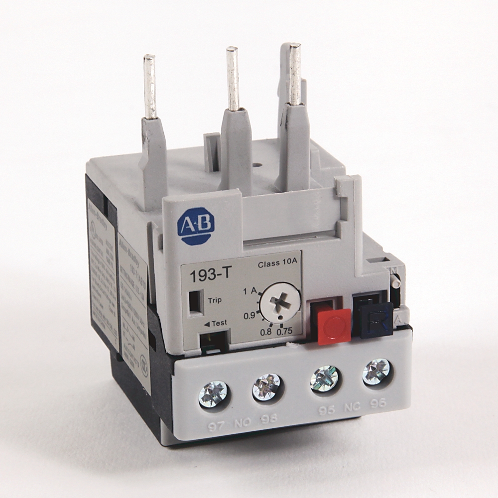 ABB 193-T class 10A relay/contactor with screw terminals and red/black coil connectors
