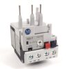 Close-up of a miniature industrial relay/contactor with four screw terminals and AB logo, used to switch circuits.