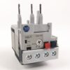 Allen-Bradley 193-T Class 10A relay module with screw terminals and adjustment dial on a control panel block