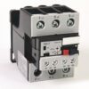 Three-pole contactor with screw terminals labeled L1, L2, L3 on top and T1, T2, T3 on bottom.
