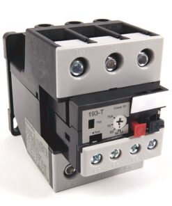 Three-pole electrical contactor with gray front, black body, and terminal screws labeled L1–L3 on top and T1–T3 below; used to switch motor power in electrical control circuits.