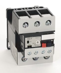 Three-pole electrical contactor with terminal screws and control switch (used to switch power circuits).