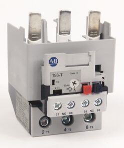 Electrical contactor/relay with three terminal blocks (T1, T2, T3) and a control switch, labeled 2,4,6 for coil connections and NO/NC contacts.