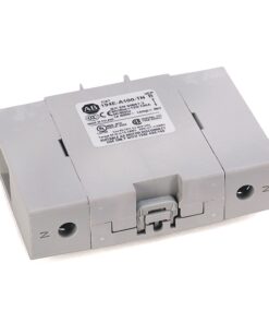 Gray ABB electrical module with two N terminals and a front latch, designed for wiring connections in a control panel.