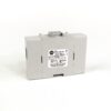 Gray DIN-rail style electrical module with an ABB label, likely a compact relay/isolator component used in control panels.
