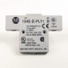 Small industrial electrical relay module with safety markings (UL/CE) and text 'USE ONLY WITH 194E-E16..100' on a white background