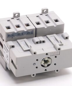 Four-pole miniature circuit breaker module with four terminal slots and mounting lugs
