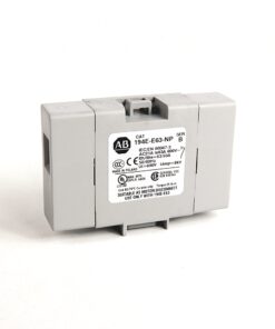 Grey modular electrical relay/contactor with model label 194E-E63-NP, resting on a white background; used in control panels.