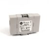 Gray ABB modular electrical device with a visible label on a white background, likely a control module or relay component