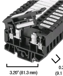 1492-H Безопасные для пальцев клеммные колодки, H-образный блок, Блок одноконтурных предохранителей, Код 4, неоновый индикатор перегоревшего предохранителя, # 30 - # 10 AWG, Черный (стандартный), Без объемной упаковки (одиночный блок)
